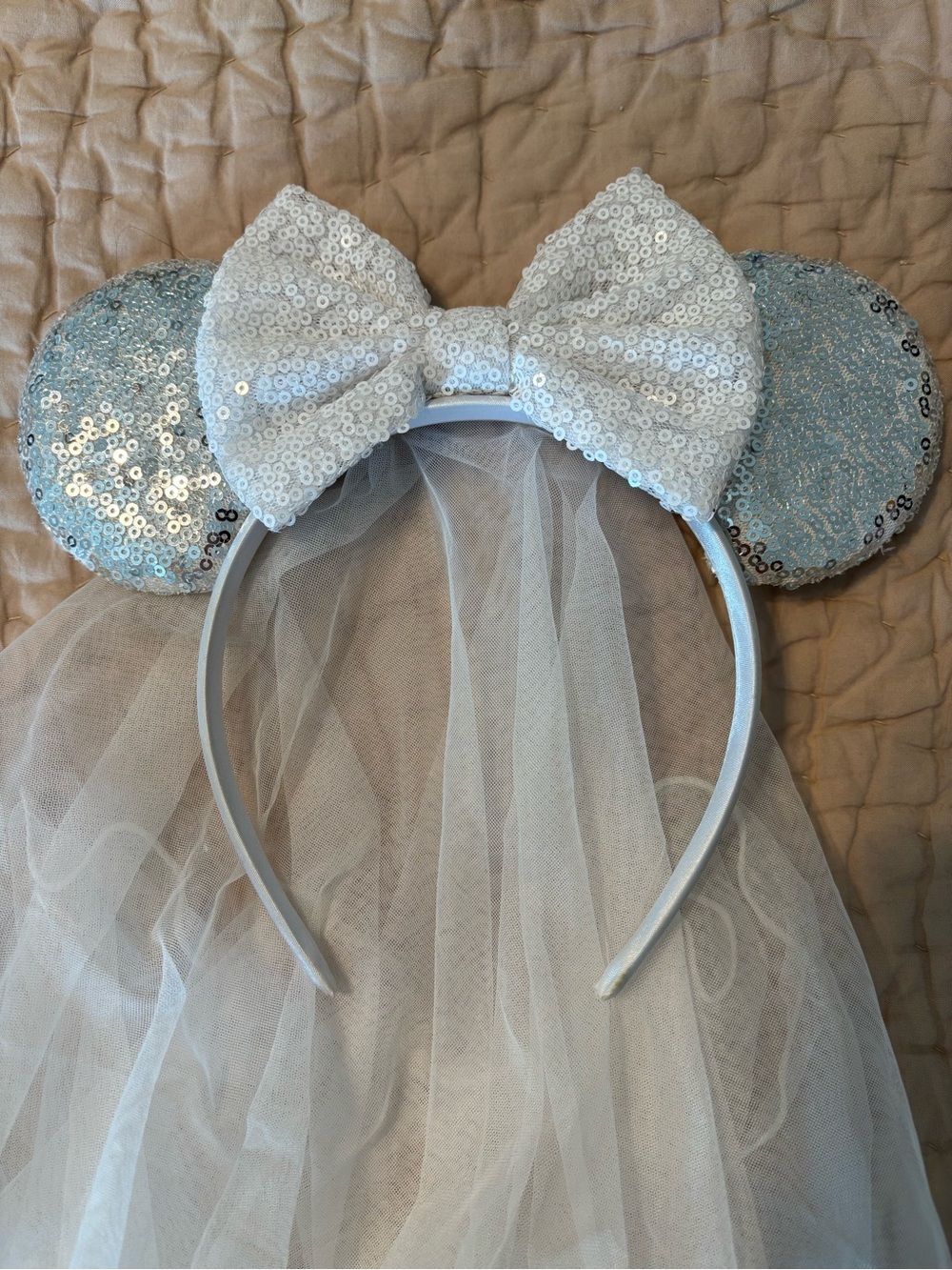 Bridal Minnie style ears with veil